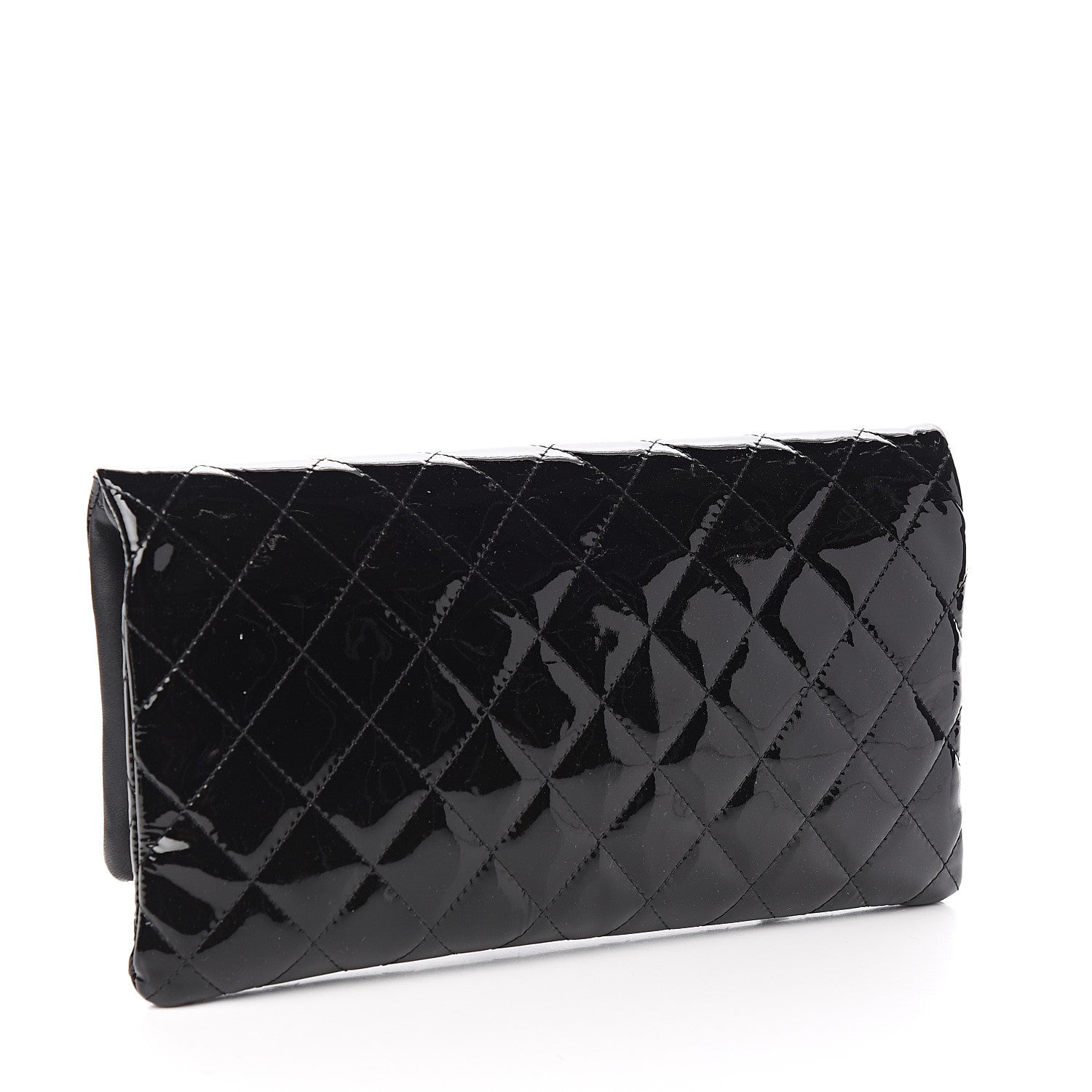 Chanel Patent Calfskin Quilted Beauty CC Clutch Black 2 of 8