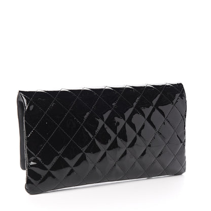 Chanel Patent Calfskin Quilted Beauty CC Clutch Black 2 of 8