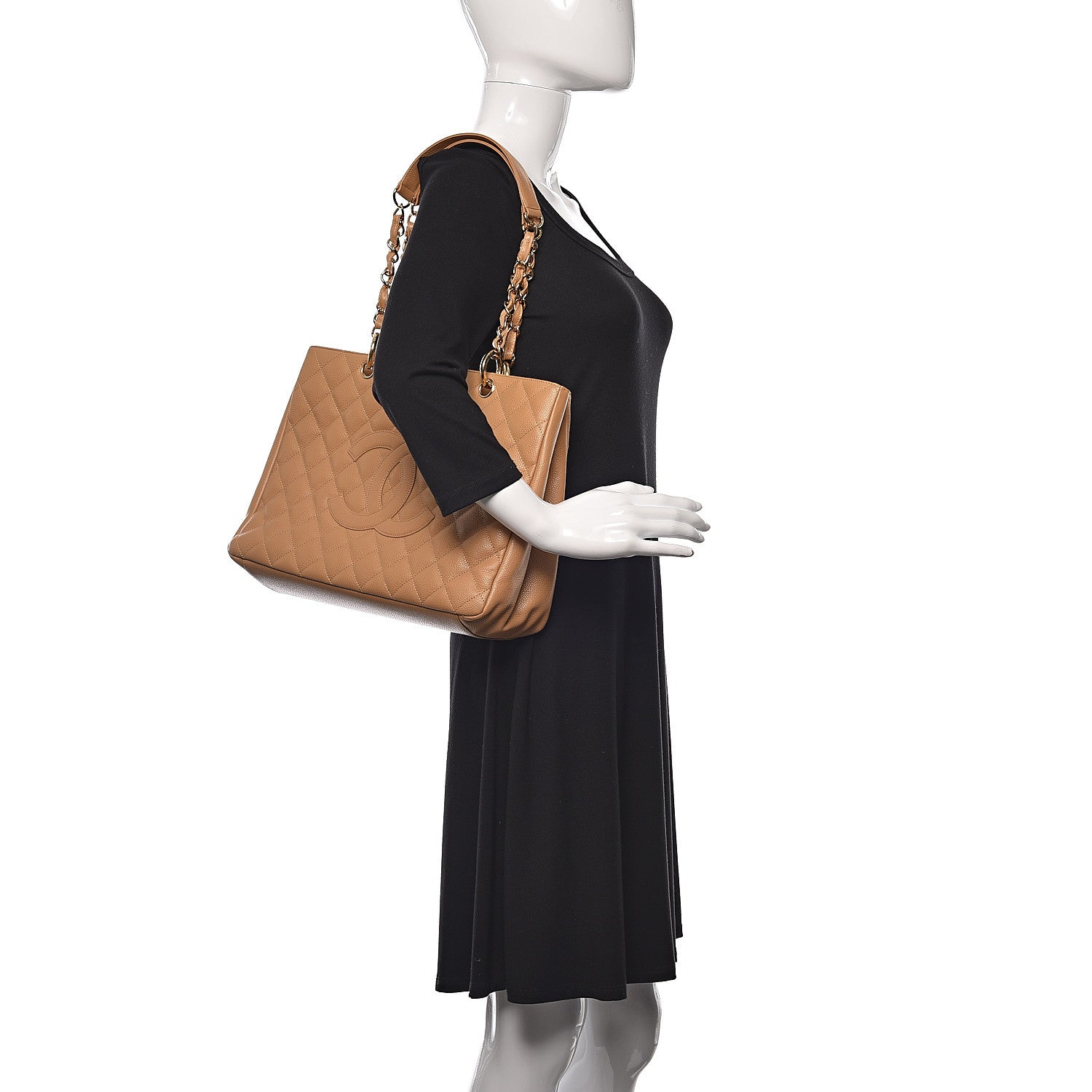Chanel Caviar Quilted Grand Shopping Tote GST Beige 2 of 11