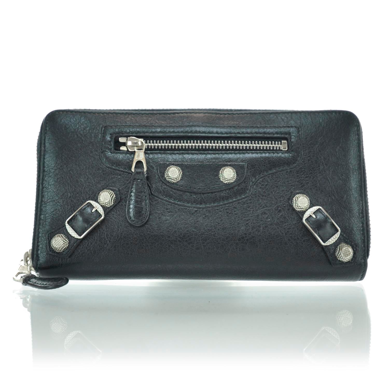 Balenciaga Agneau Compagnon Wallet GSH Black 1 of 8