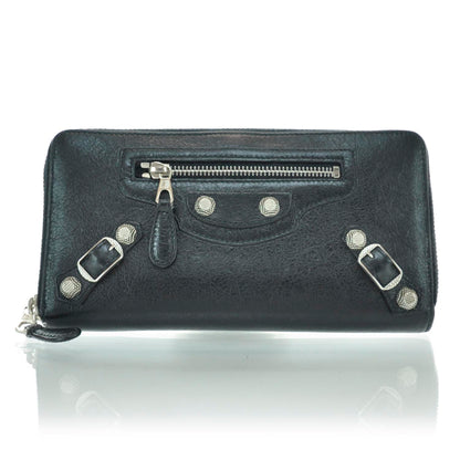 Balenciaga Agneau Compagnon Wallet GSH Black 1 of 8