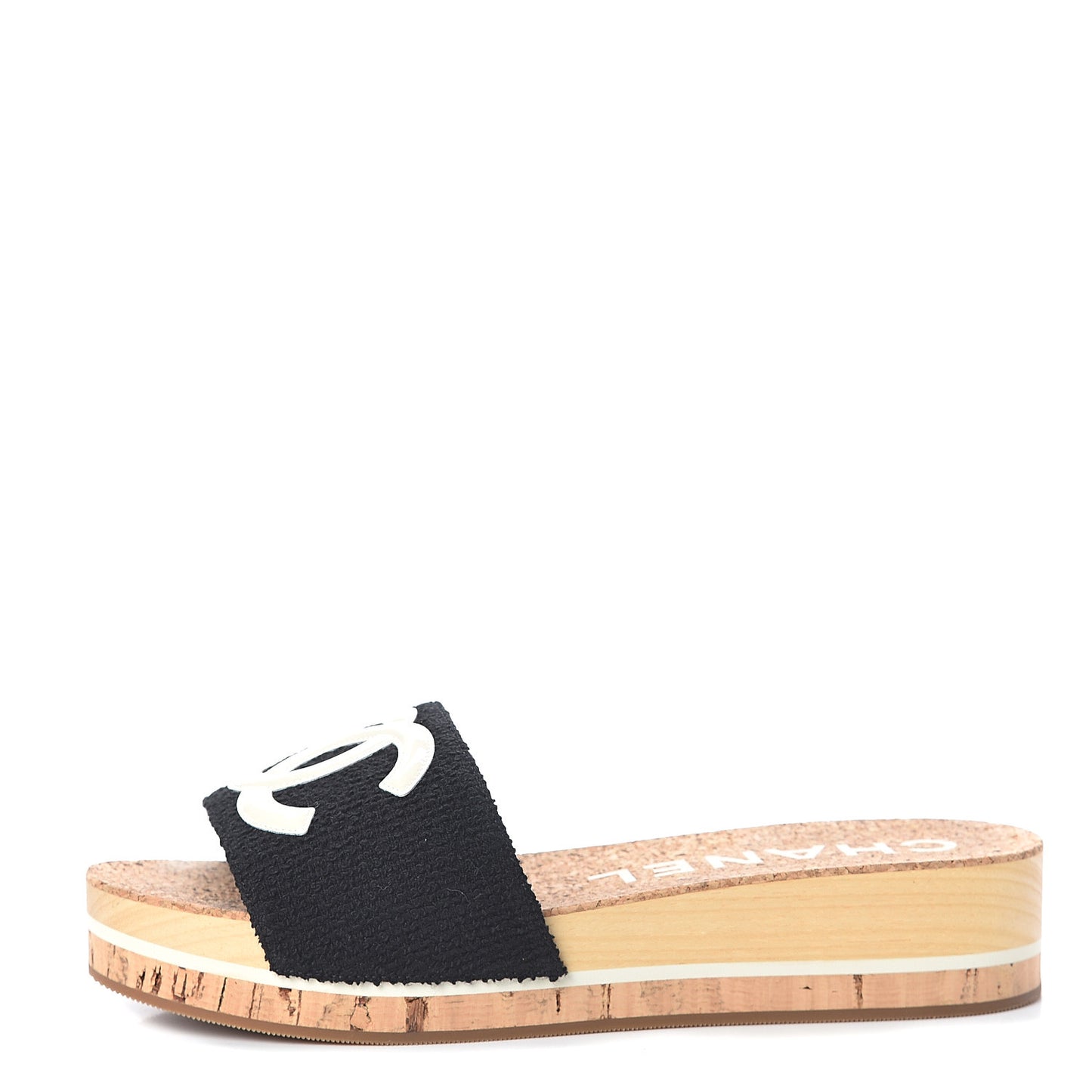 Tweed Cork CC Mule Sandal 39 Black