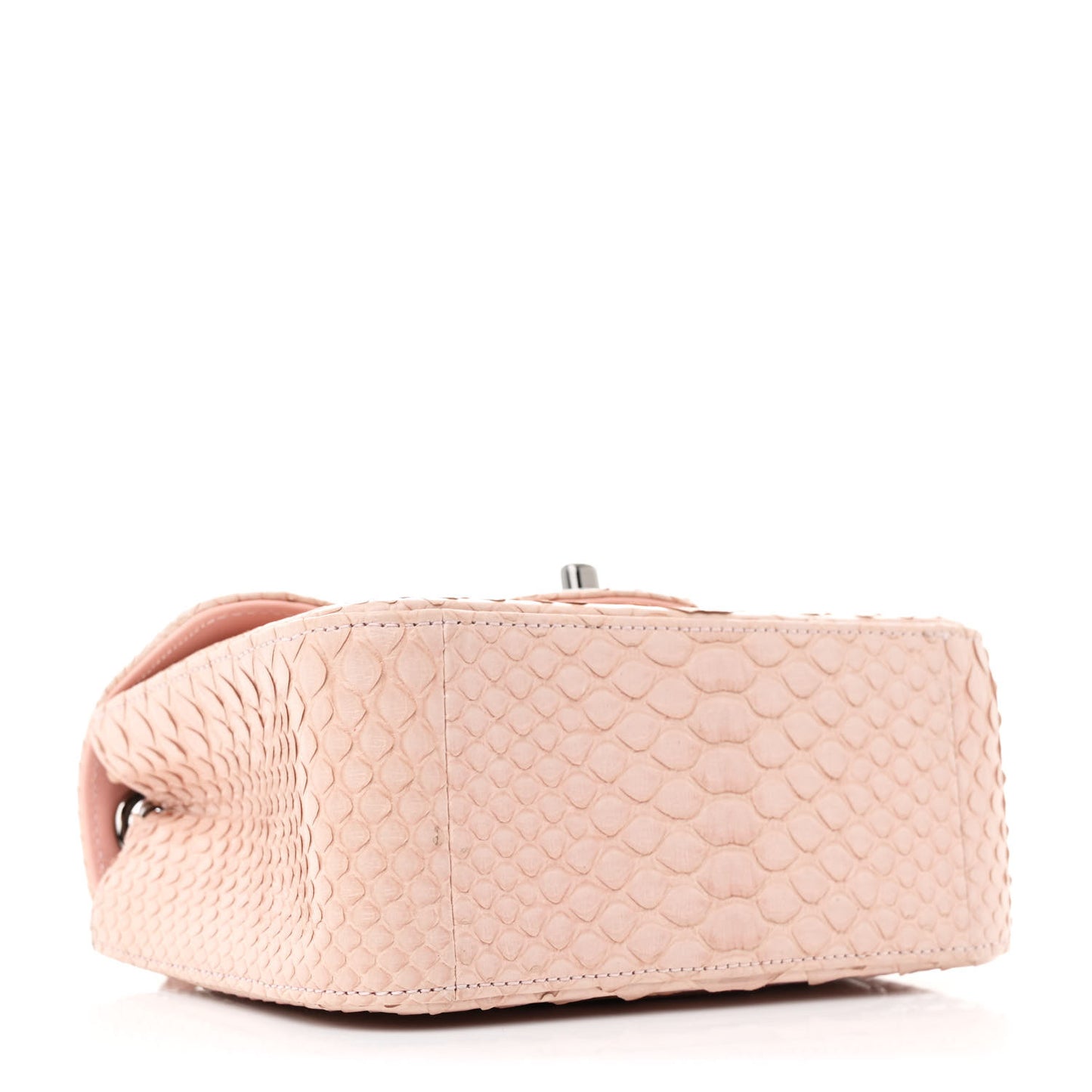 Snakeskin Mini Square Flap Light Pink