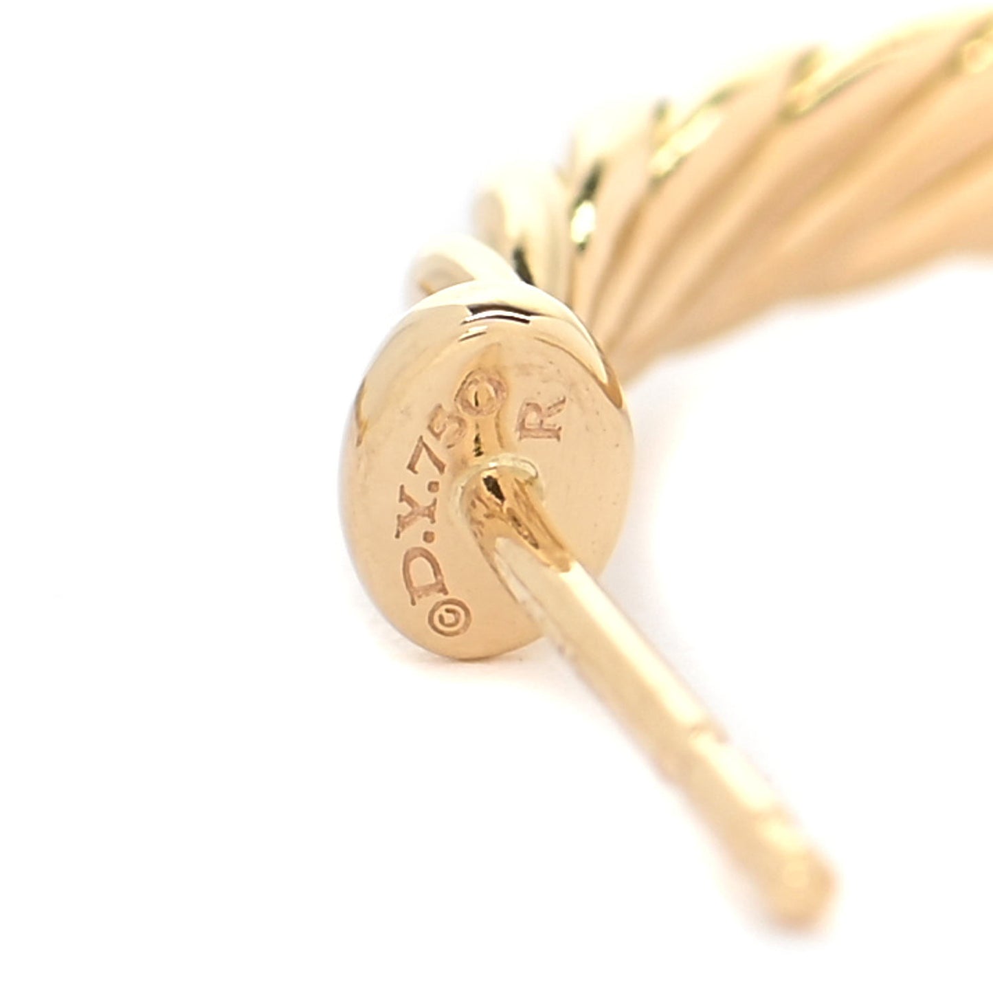 18K Yellow Gold Small Cablespira Hoop Earrings