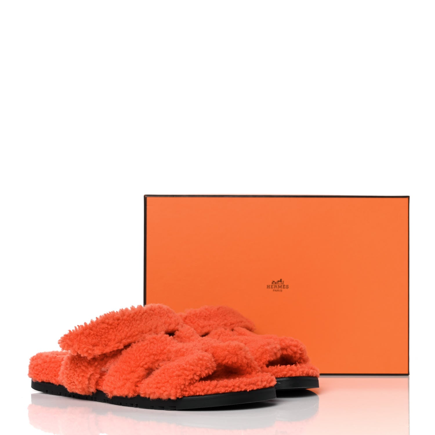 Hermes Woolskin Womens Chypre Sandals 39 Orange 8 of 8