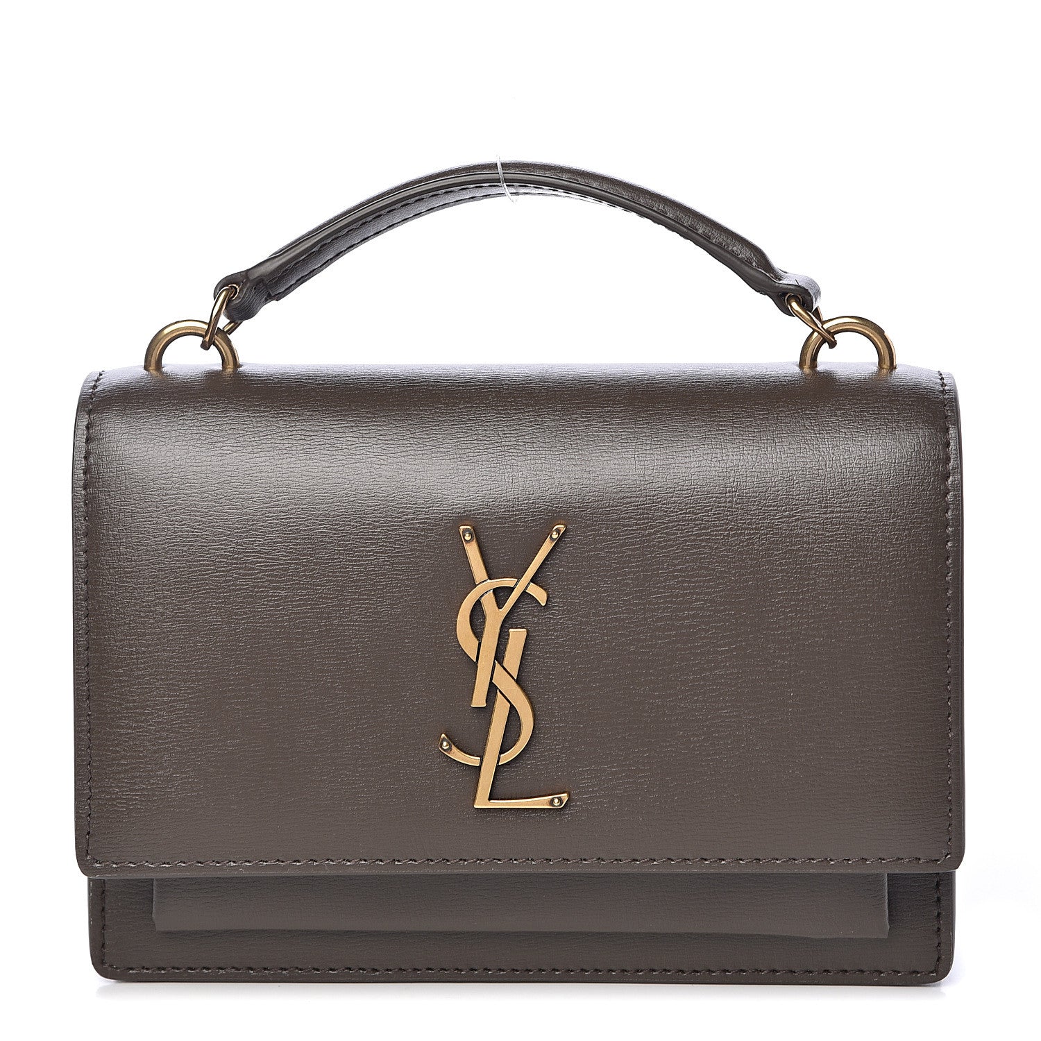 Saint Laurent Calfskin Monogram Sunset Chain Wallet Kaki Fonce 1 of 10