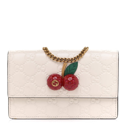 Gucci Guccissima Mini Cherry Chain Bag White 1 of 10