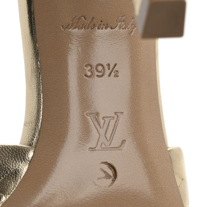 Louis Vuitton Metallic Lambskin Embossed Monogram Revival High Heel Mules 39.5  Gold 8 of 16