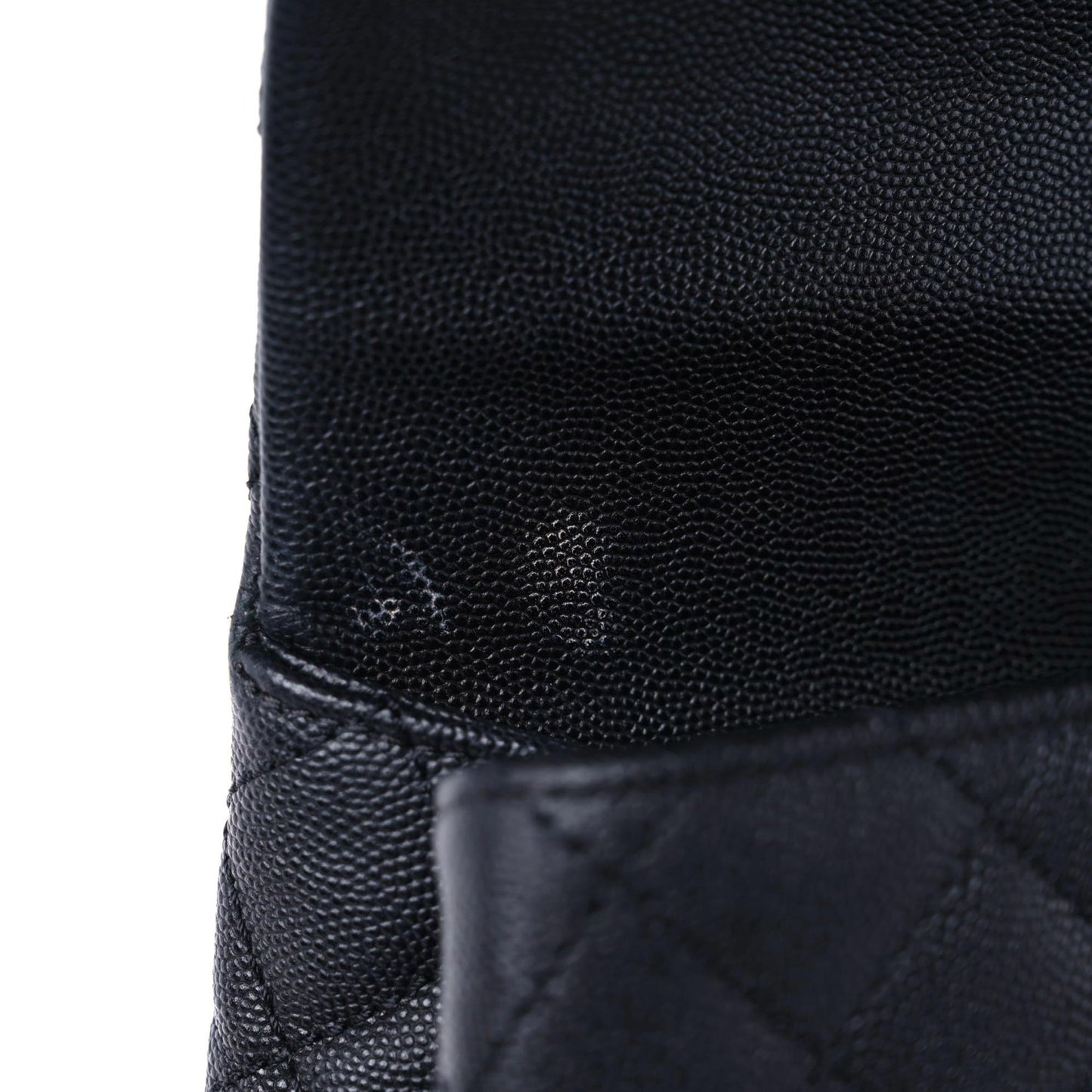 Caviar Lizard Quilted Large Coco Handle Flap Black