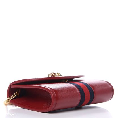 Gucci Textured Calfskin Web Mini Rajah Slim Flap Shoulder Bag Romantic Cherry 4 of 10