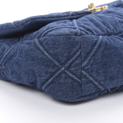 Chanel Denim Quilted Large 19 Flap Blue 9 of 11