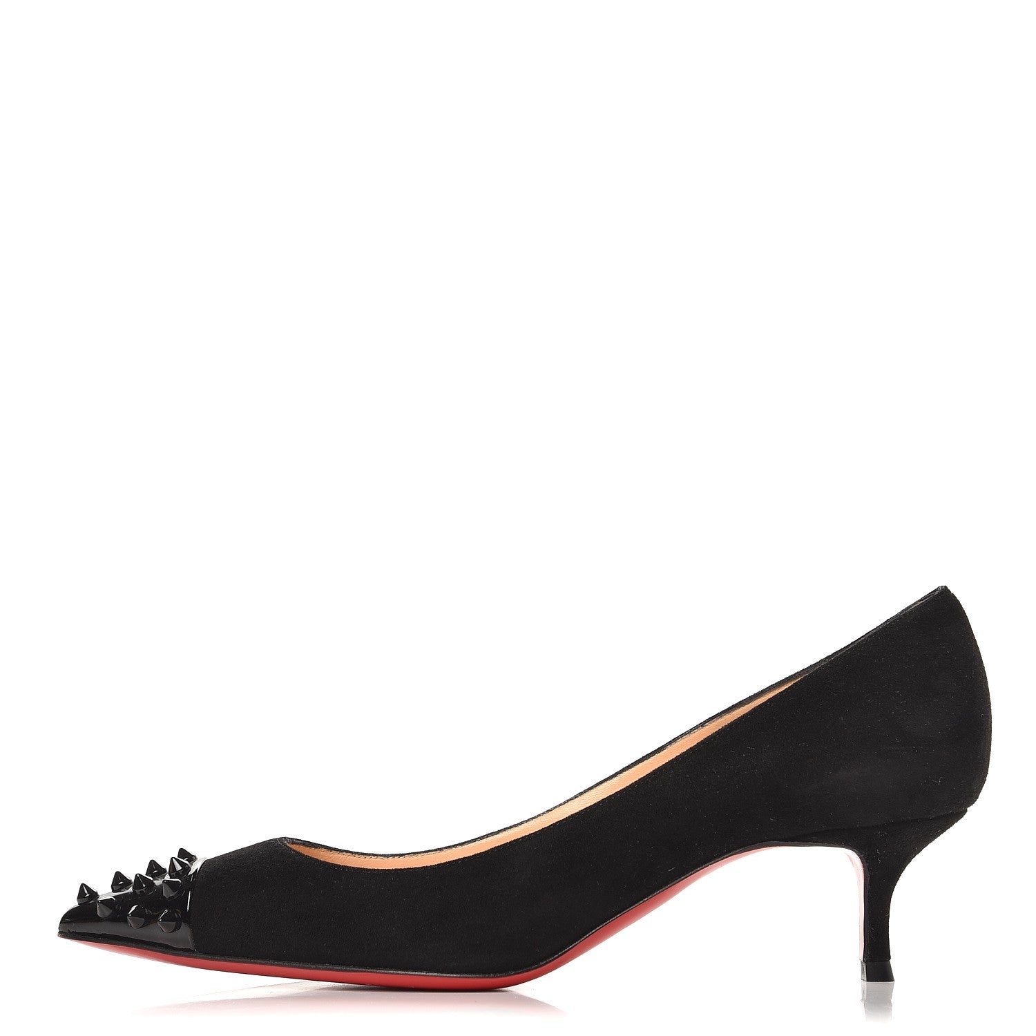Christian Louboutin Suede Patent Geo 45 Pumps 38.5 Black 1 of 9