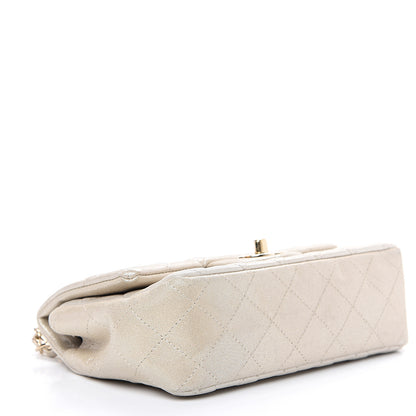 Chanel Iridescent Calfskin Quilted Mini Rectangular Flap Light Gold 3 of 9