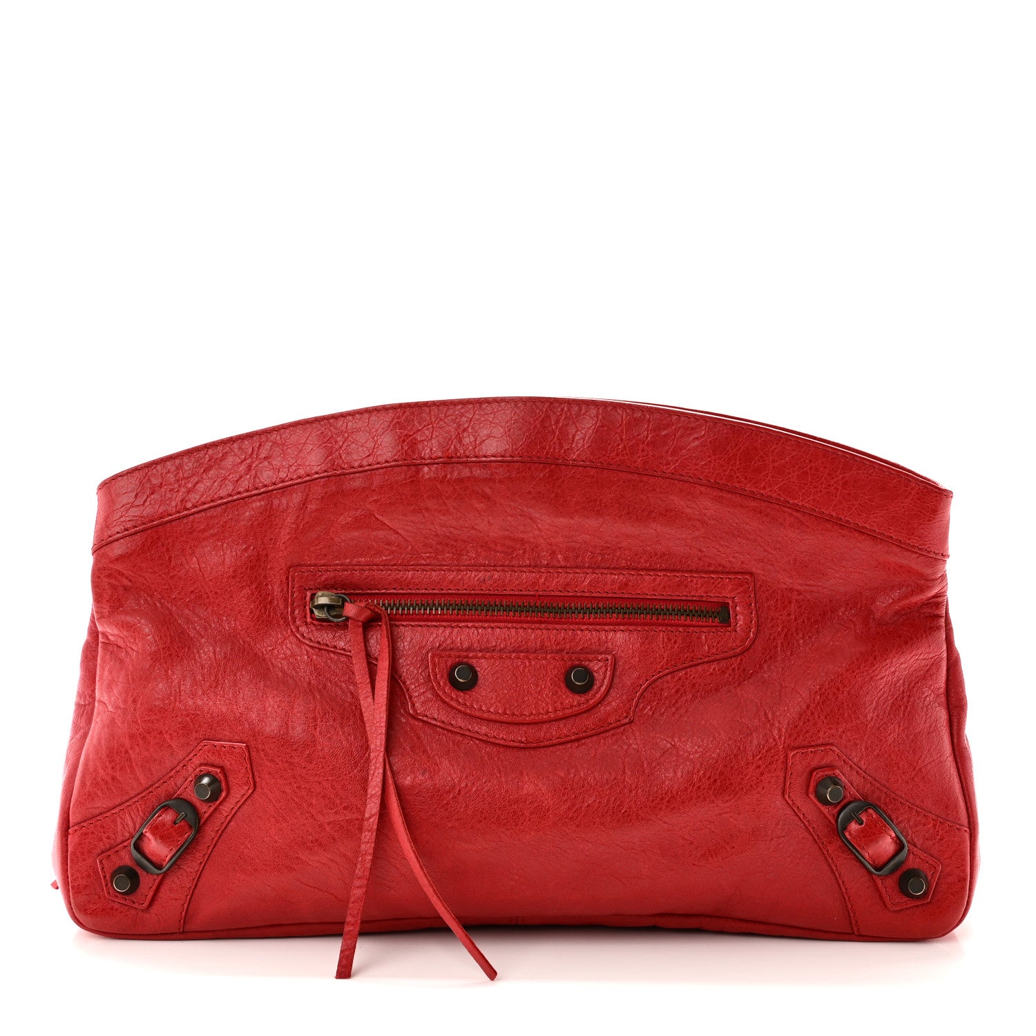 Balenciaga Agneau Classic Hardware Premier Clutch Rouge Coquelicot 1 of 11