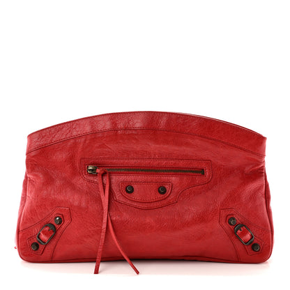 Balenciaga Agneau Classic Hardware Premier Clutch Rouge Coquelicot 1 of 11