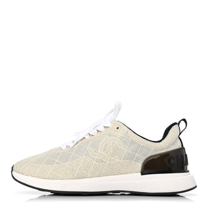 Chanel Fabric Logo Sneakers 39 Beige 1 of 4