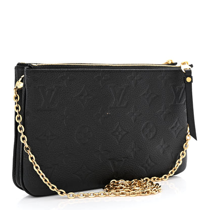 Louis Vuitton Empreinte Double Zip Pochette Black 3 of 14