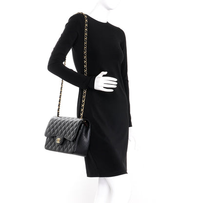 Chanel Caviar Quilted Jumbo Double Flap Black 2 of 9