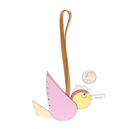 Hermes Ostrich Epsom Swift Birdy Bag Charm Mauve Sylvestre 2 of 5