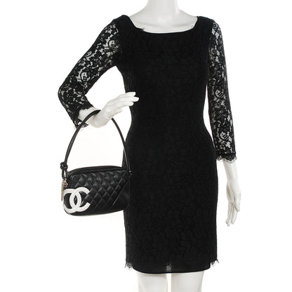 Chanel Calfskin Quilted Cambon Pochette Black White 2 of 7