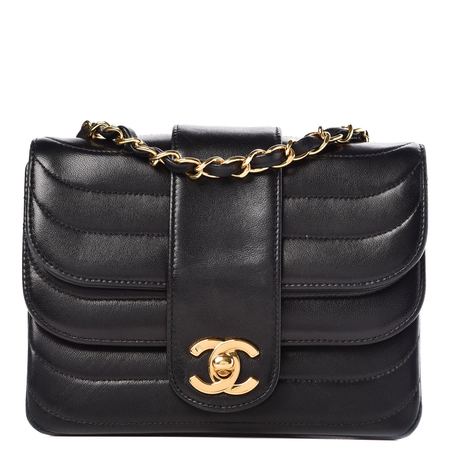 Chanel Lambskin Horizontal Quilted Mini Flap Black 1 of 13