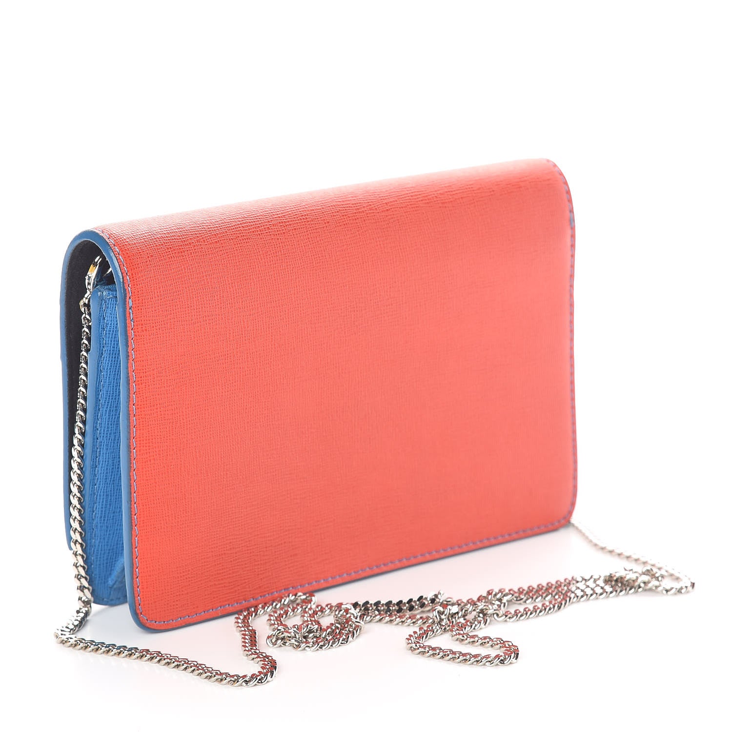 Fendi Vitello Elite Crystal Monster Eyes Tube Wallet On Chain Blue Royal Multicolor 3 of 11