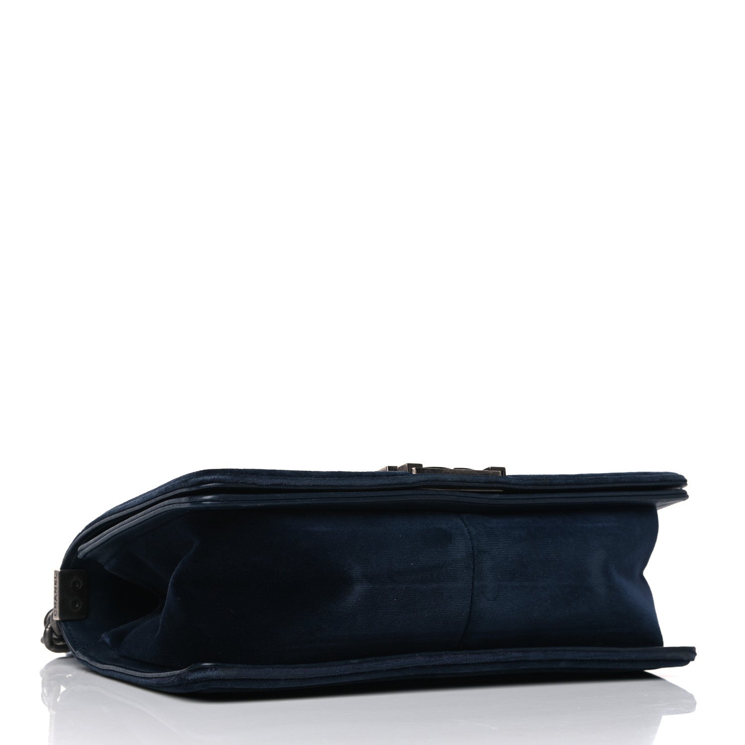 Chanel Velvet Tweed Quilted Medium Boy Flap Dark Navy Blue 3 of 17