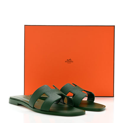 Hermes Epsom Oran Sandals 36.5 Vert Cactus 9 of 9