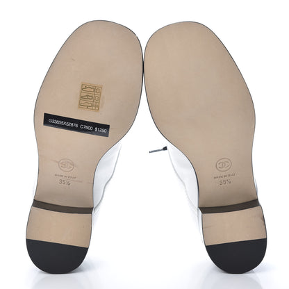 Chanel Patent Calfskin CC Lace Up Boots 35.5 White Black 5 of 10