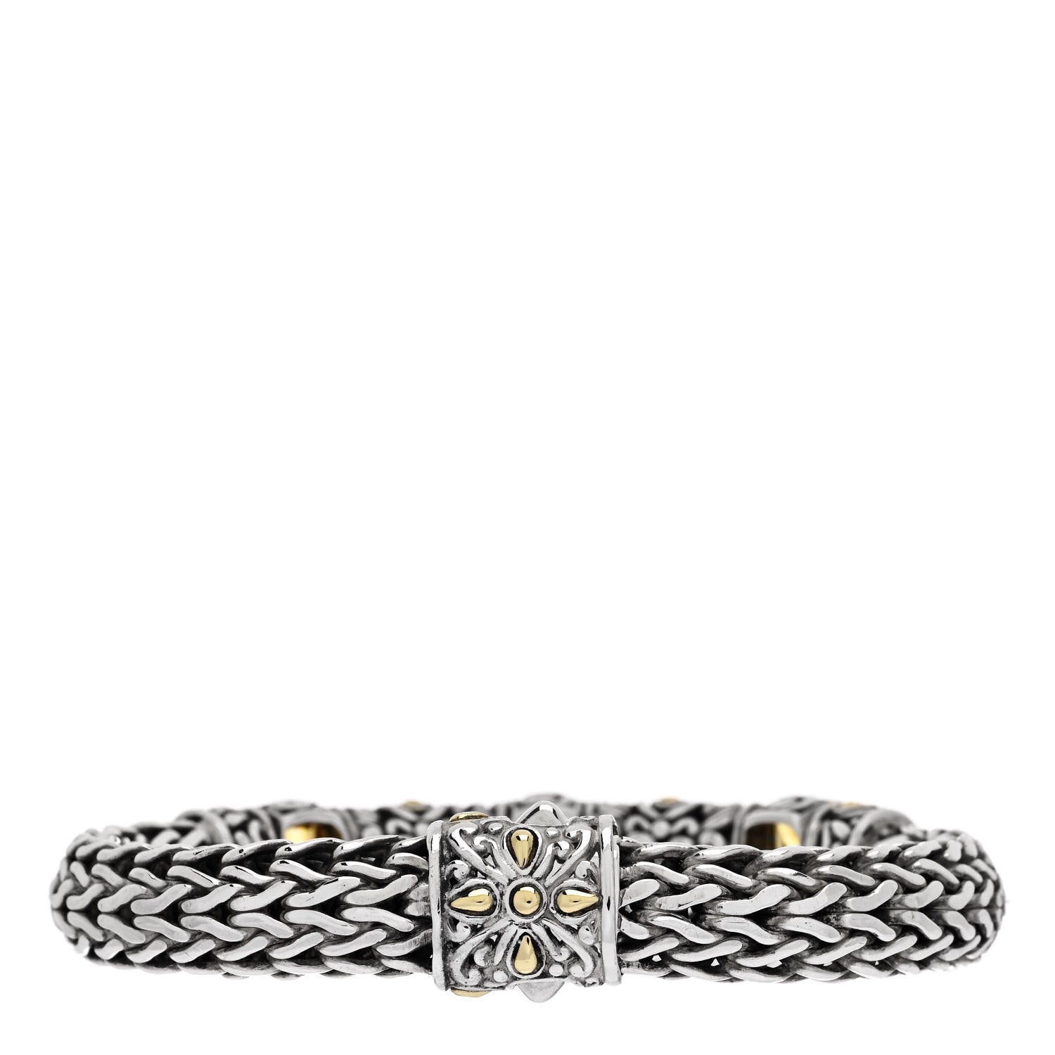 John Hardy Sterling Silver 18K Yellow Gold Citrine Jaisalmer Classic Chain Station Bracelet 2 of 3