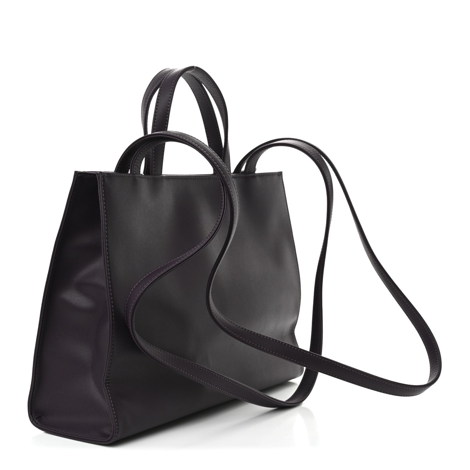 Telfar Vegan Leather Medium Shopping Bag Eggplant 3 of 10