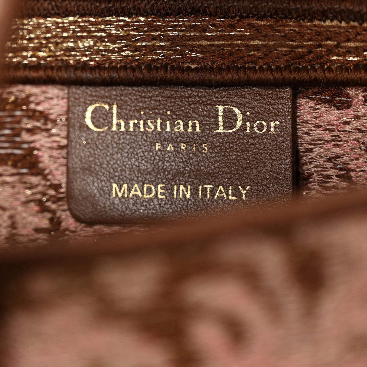 Christian Dior Canvas Embroidered Brocart Saddle Bag Metallic Pink 6 of 12