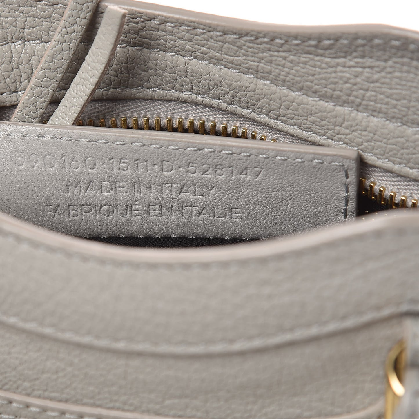 Chevre Gold Metallic Edge Hardware Mini City Gris Glace