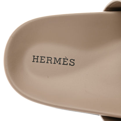 Hermes Calfskin Womens Chypre Sandals 38 Beige Mastic 7 of 10