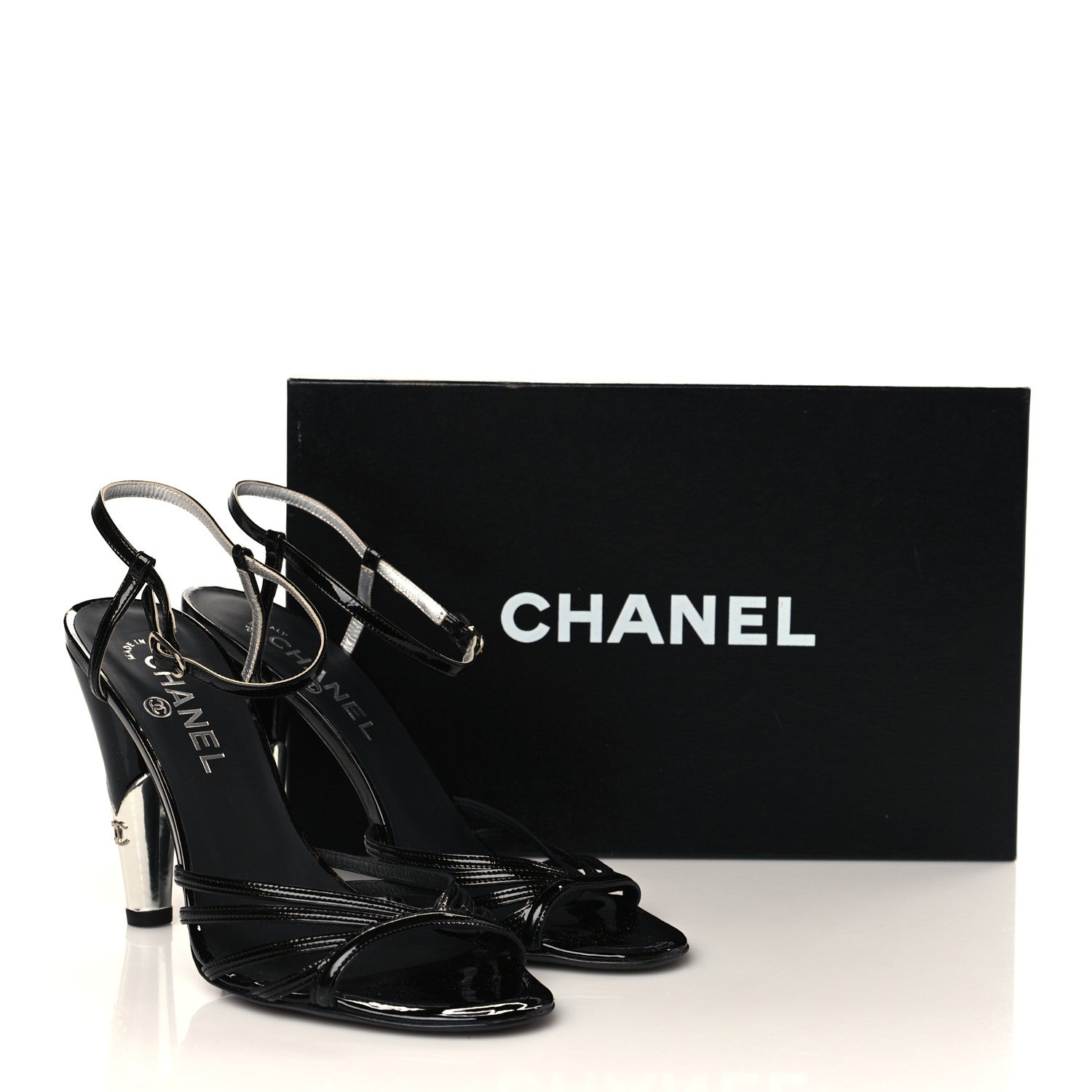 Chanel Patent CC Sandals 39 Black 8 of 8