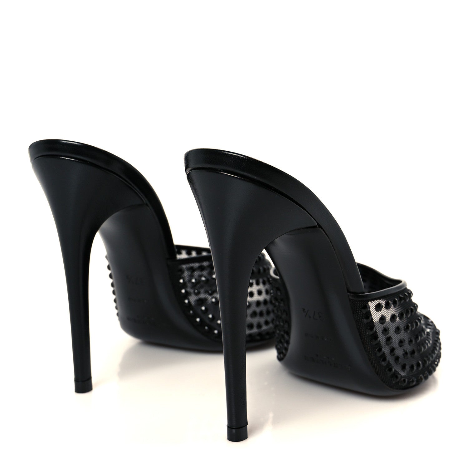 Saint Laurent Tulle Strass Gippy 110 Mule Sandals 37.5 Black 5 of 8