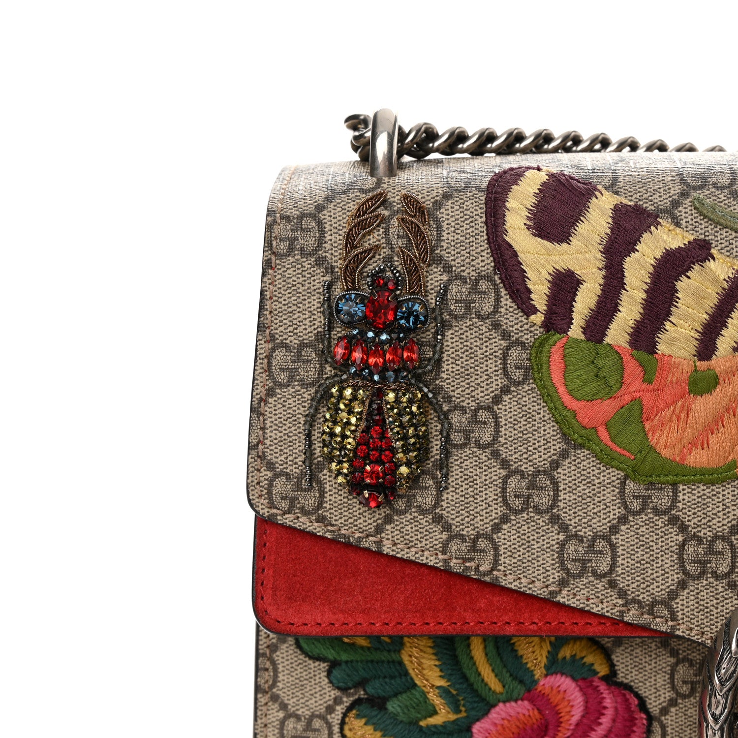 Gucci GG Supreme Monogram Embroidered Medium Dionysus Shoulder Bag Beige Hibiscus 23 of 23