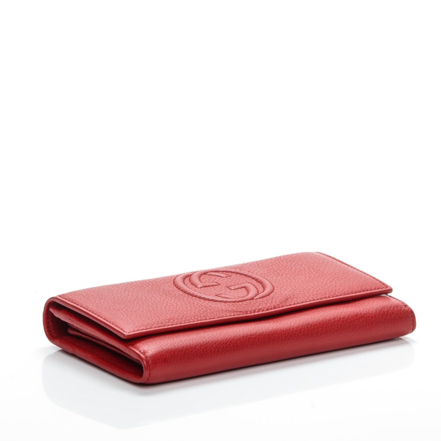 Pebbled Calfskin Soho Continental Wallet Red