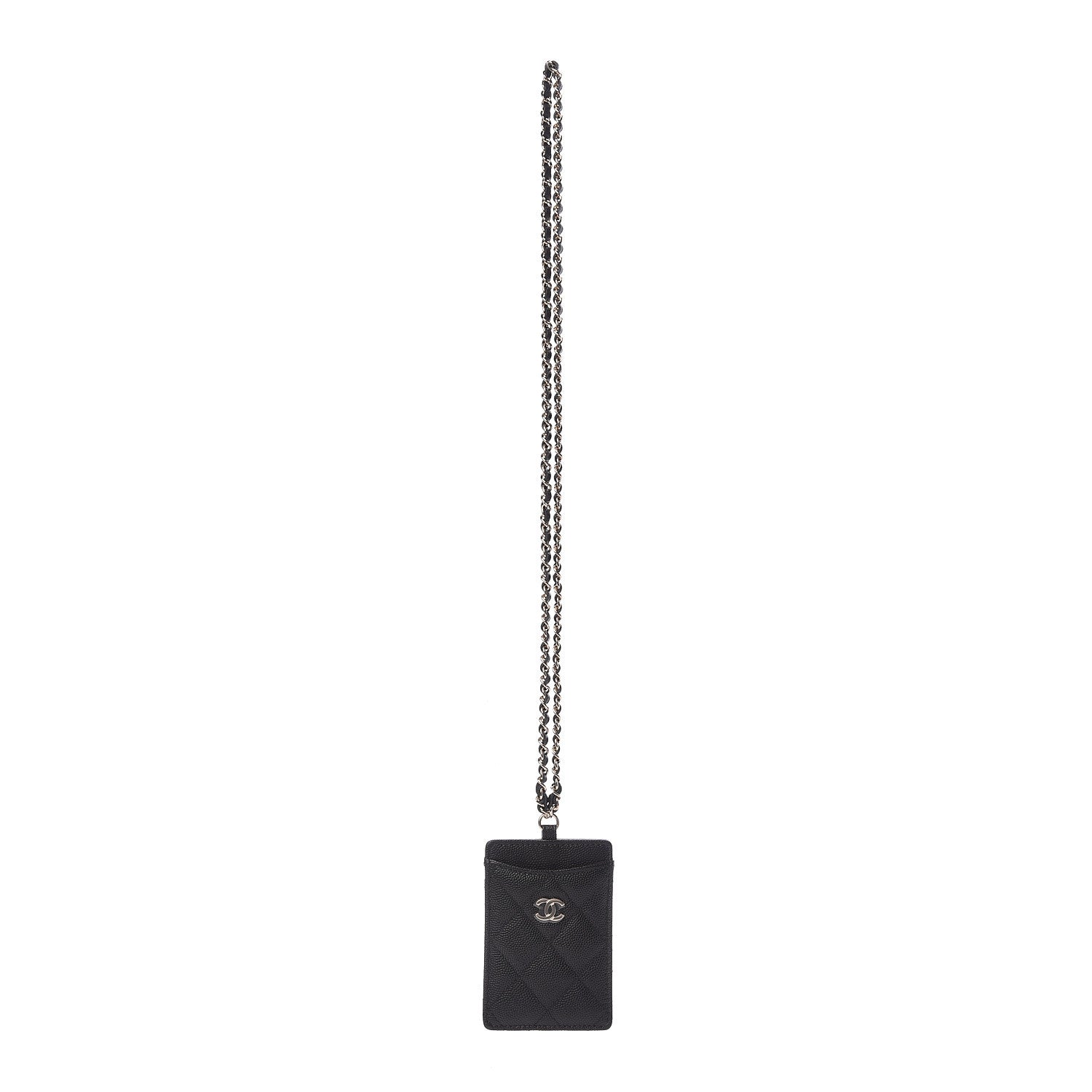 Chanel Caviar Quilted Card Holder On Chain Black 1 of 8