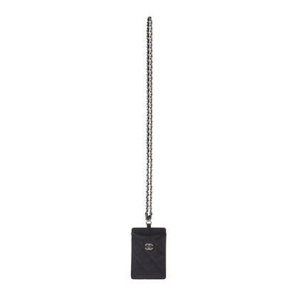 Chanel Caviar Quilted Card Holder On Chain Black 1 of 8