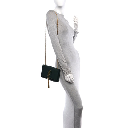 Saint Laurent Smooth Calfskin Small Classic Monogram Kate Tassel Satchel Dark Leaf 2 of 11