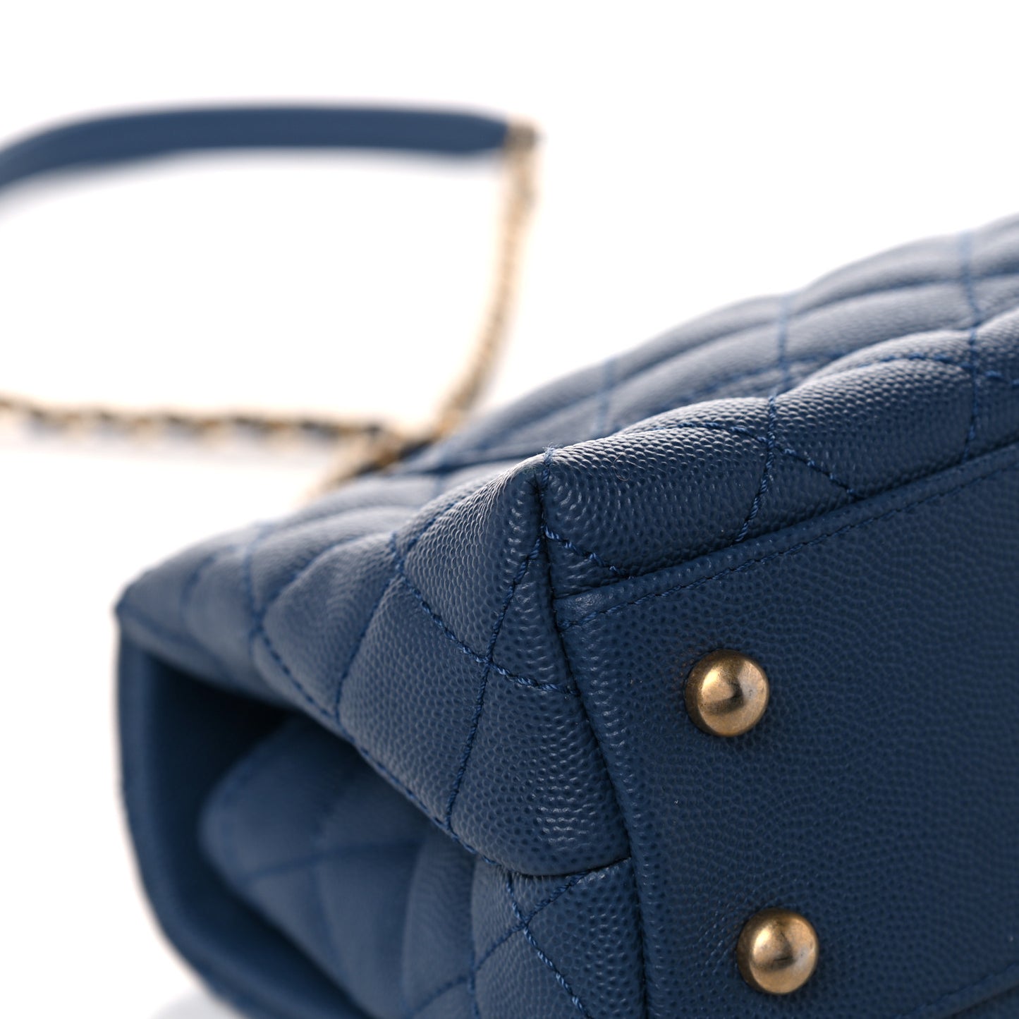 Caviar Quilted Mini Coco Handle Flap Blue