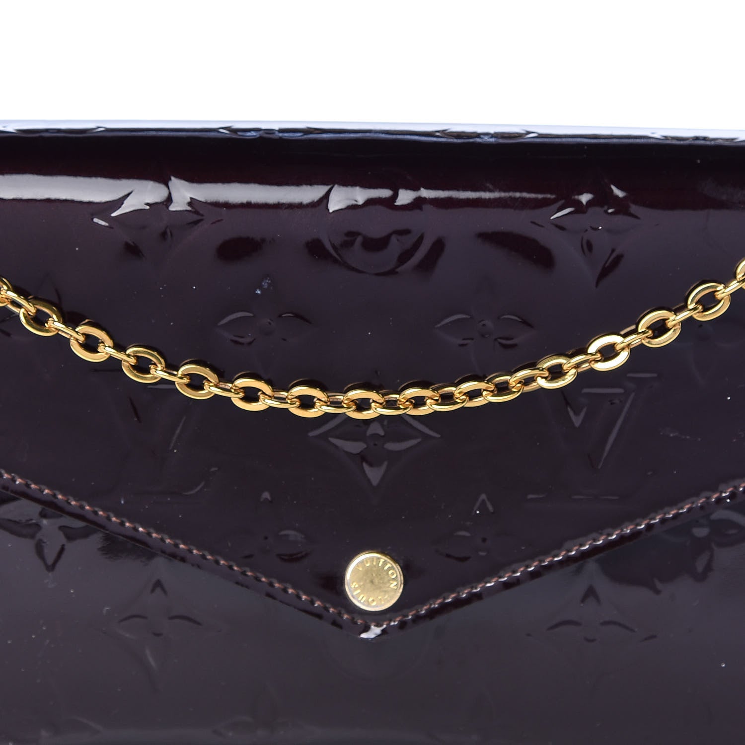 Louis Vuitton Vernis Pochette Felicie Chain Wallet Amarante 16 of 16