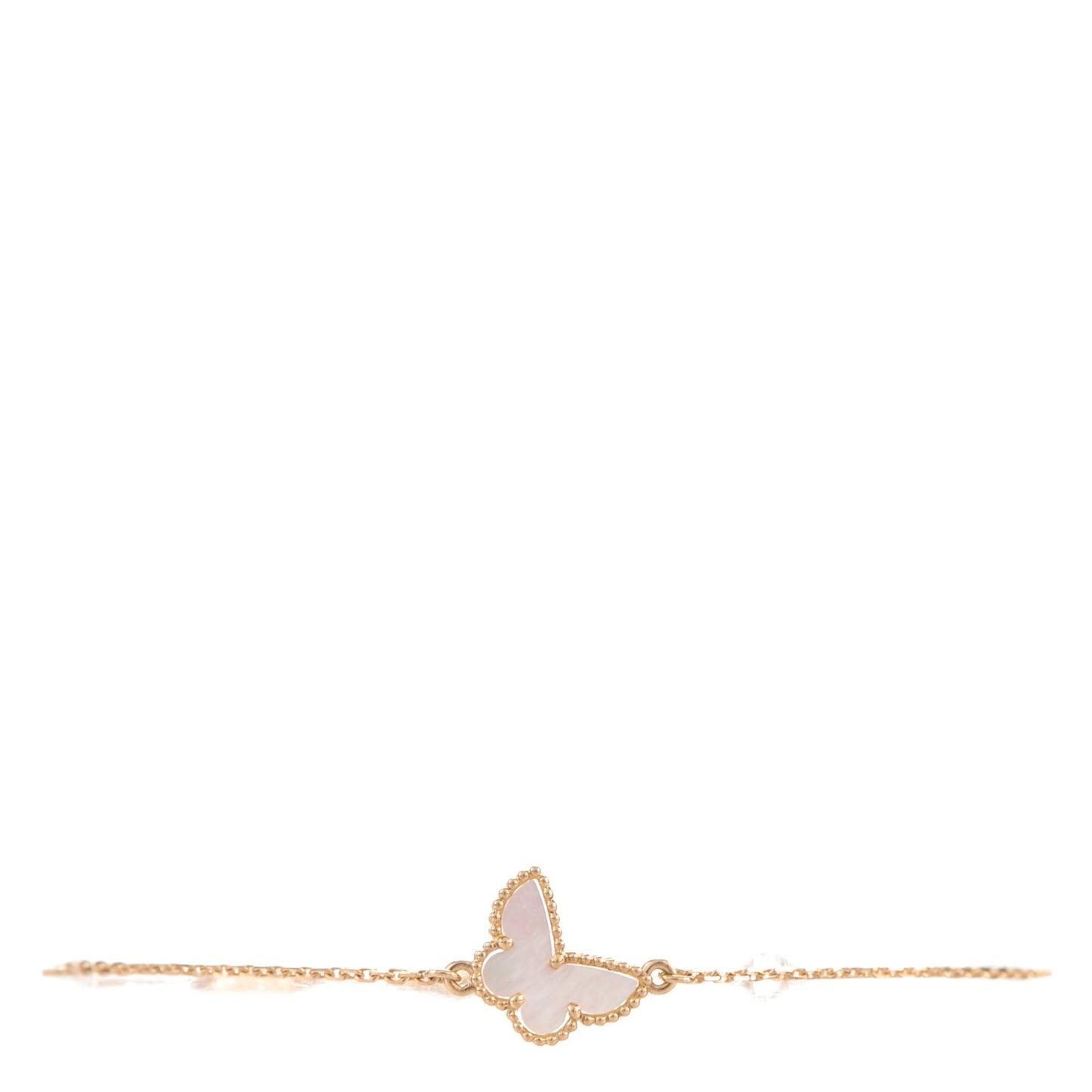 18K Yellow Gold Mother of Pearl Sweet Alhambra Butterfly Bracelet