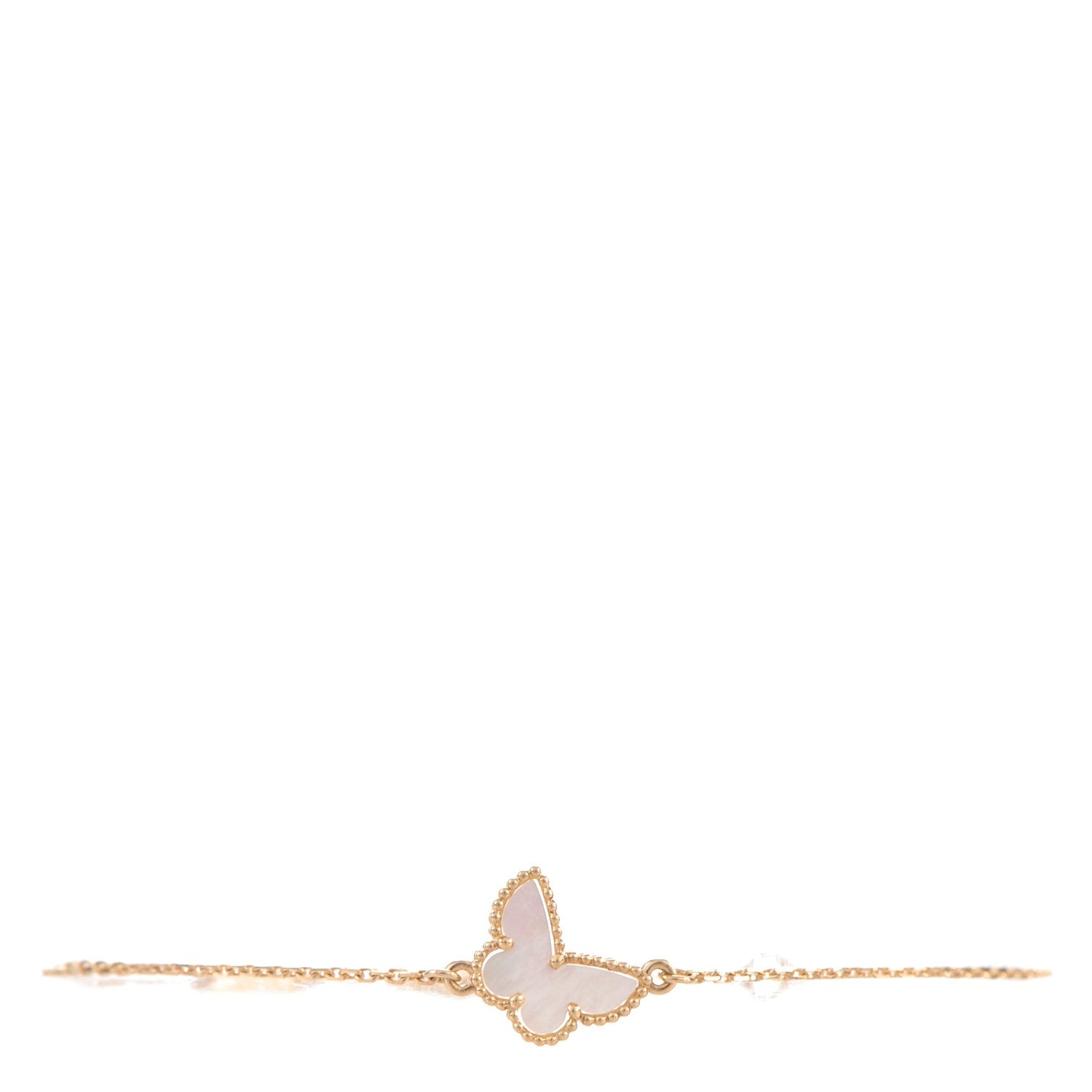 Van Cleef & Arpels 18K Yellow Gold Mother of Pearl Sweet Alhambra Butterfly Bracelet 1 of 5