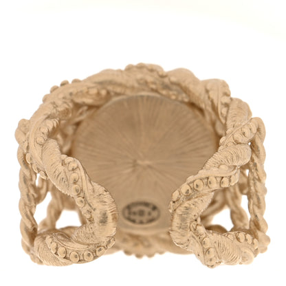 Chanel Crystal Pearl Twisted CC Ring 53 6.5 Gold 3 of 5