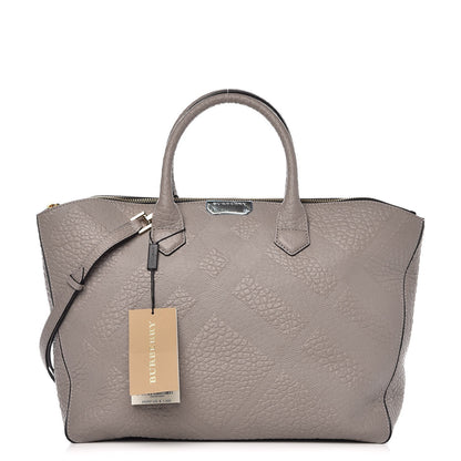 Burberry Heritage Grain Check Embossed Medium Dewsbury Tote Pale Grey 1 of 8