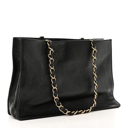 Chanel Glazed Aged Calfskin CC Tote Black 3 of 10