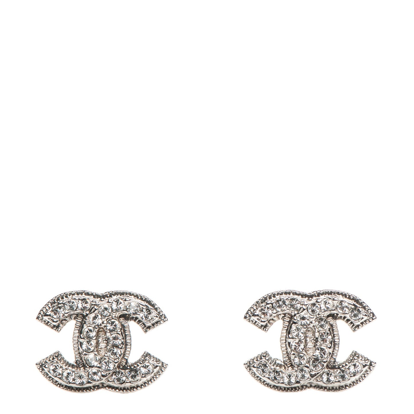 Crystal CC Earrings Silver