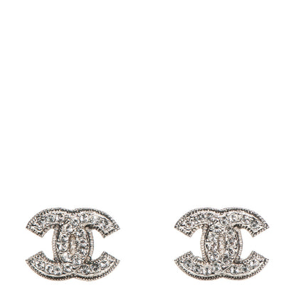 Chanel Crystal CC Earrings Silver 1 of 6